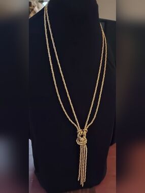 Vintage Gold Braided Knotted Necklace